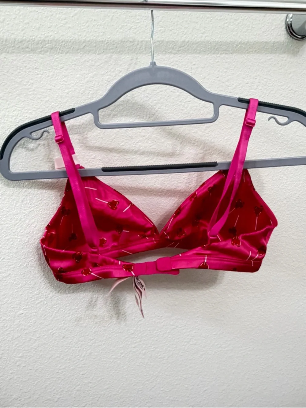 Victoria's Secret Hot Pink Cherry-Print Triangle Bralette - Picture 11 of 16